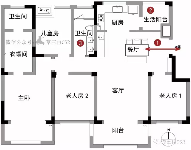 案例改造｜入户正对厕所门？无论大小户型，这一招统统解决