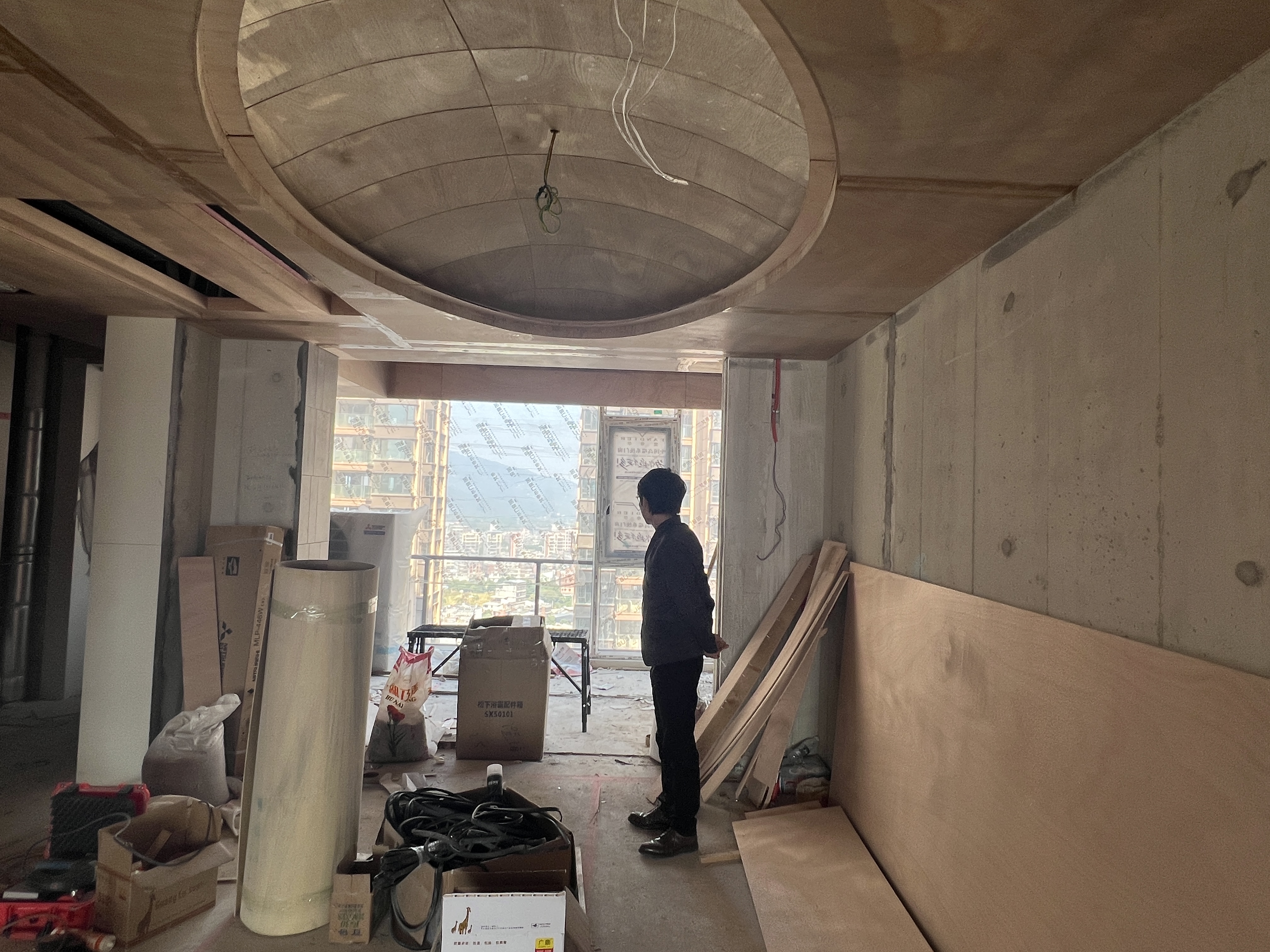 普宁翔栩城市公园 木作验收