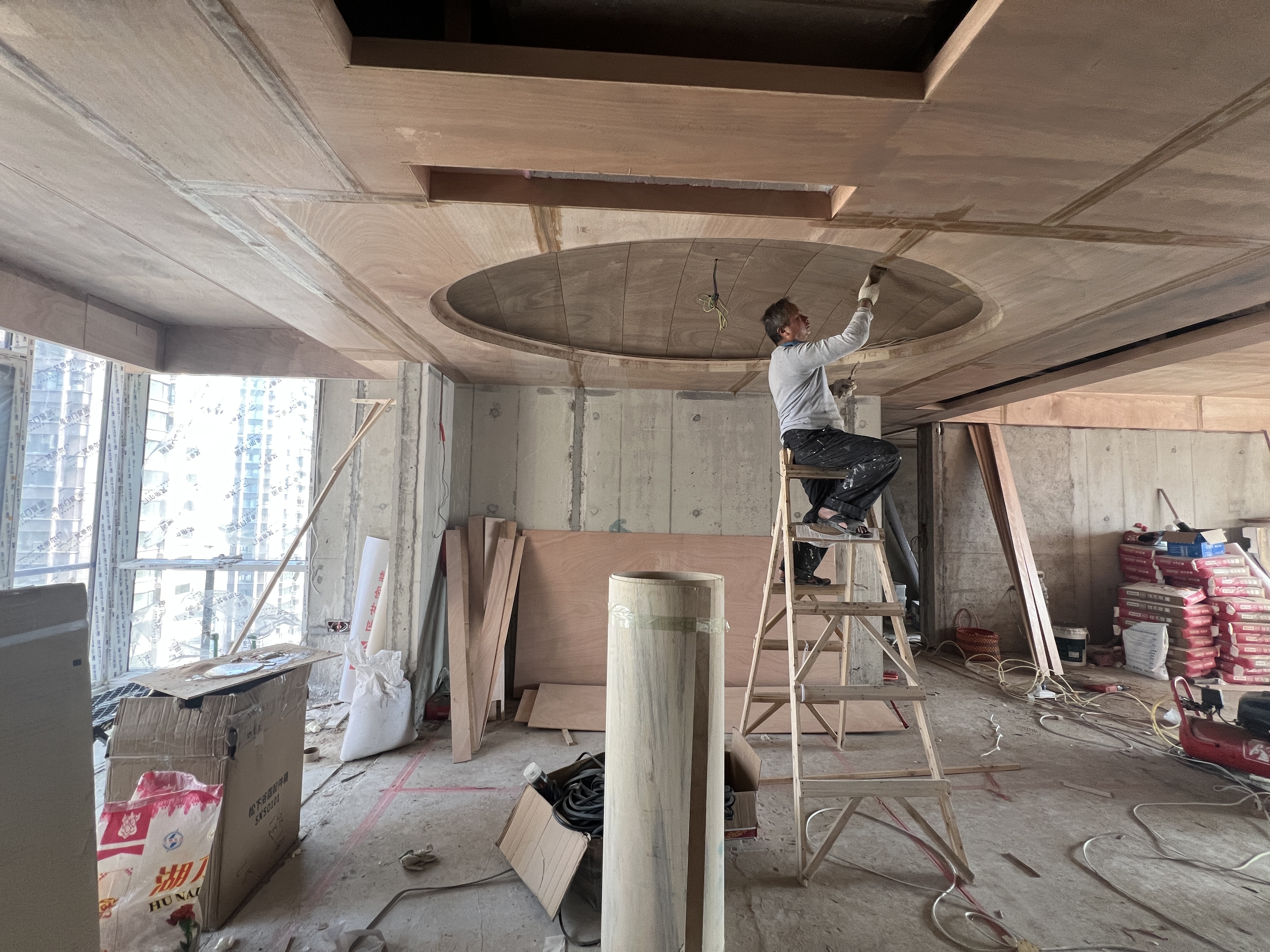 普宁翔栩城市公园 木作验收