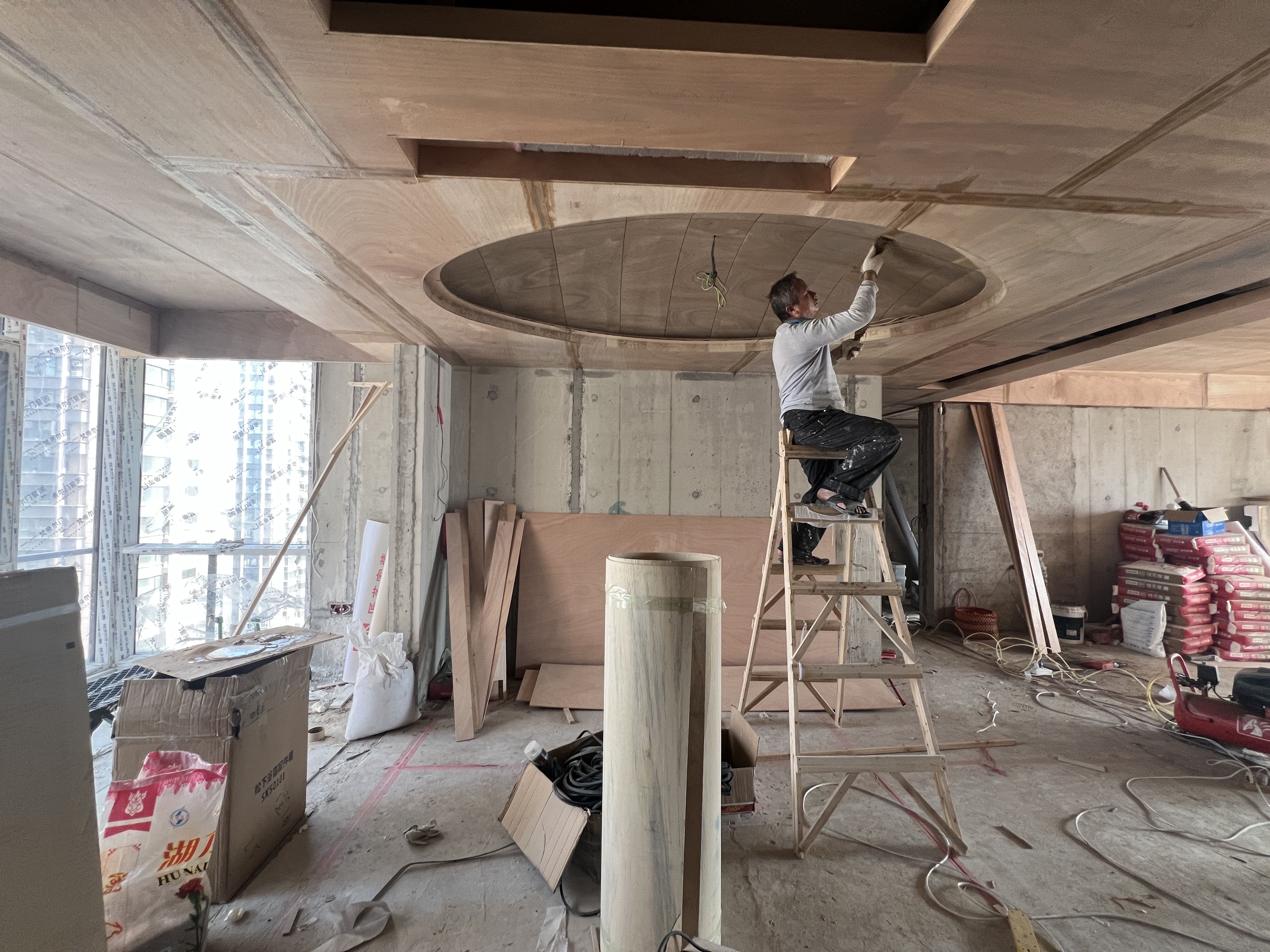 普宁翔栩城市公园 木作验收