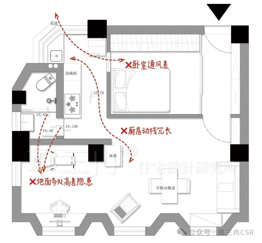 案例改造丨靠「回游动线」盘活死角，55㎡市中心老房重获新生！