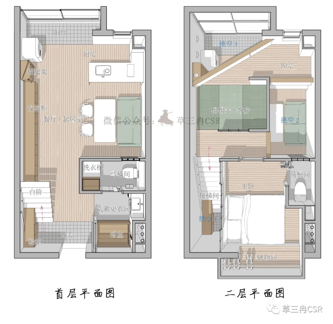 4.2m高，35㎡的Loft公寓如何设计成日式一户建？丨案例改造