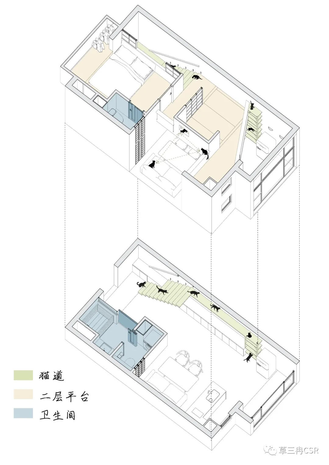 4.2m高，35㎡的Loft公寓如何设计成日式一户建？丨案例改造