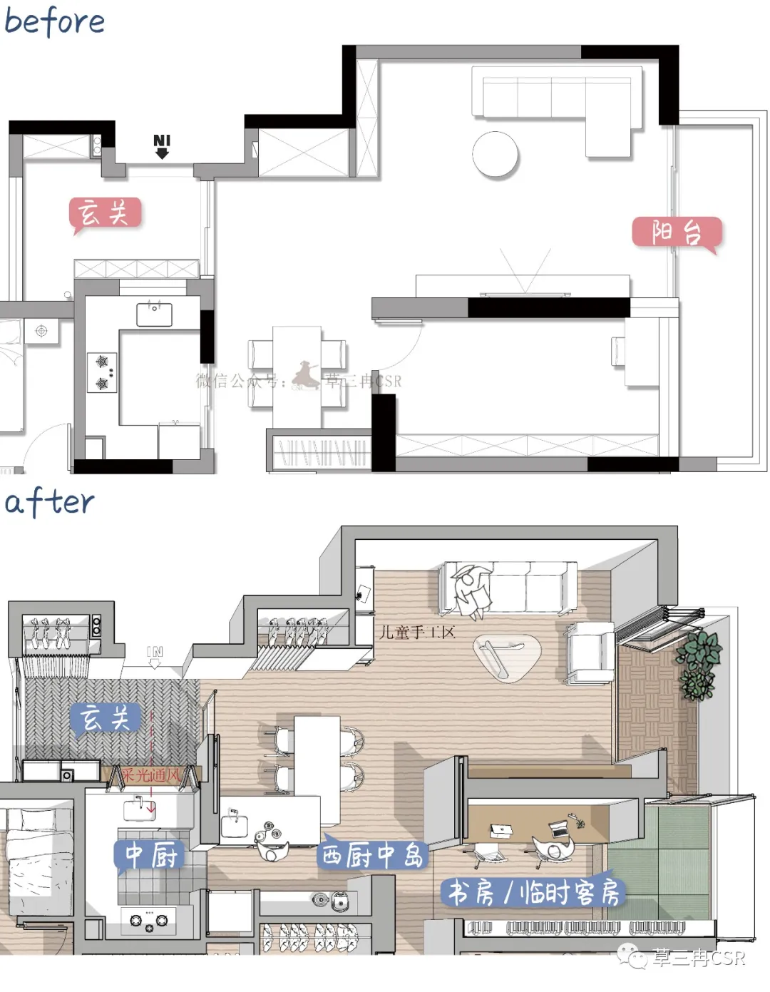 为双胞胎量身定制的成长型儿童房 丨案例改造